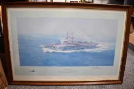 Royal Navy HMS Ark Royal, after DAVID SHEPHERD (b.1931) Limited Edition colour print, numbered 20/