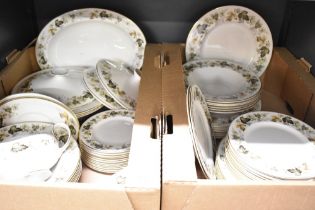 A selection of 20th-century Royal Doulton 'Larchmont' translucent china dinner wear, featuring