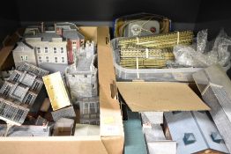 Hornby Dublo Three Rail Track, Power Unit and a collection of Card Buildings