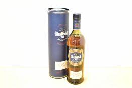 Glenfiddich 30 Year Old Pure Single Malt Scotch Whisky, 40% vol, 70cl, in card tube, level mid