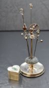 A group of five Charles Horner silver hat pins of various design, sold along with a silver hat pin