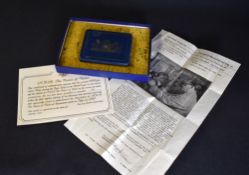 A cased limited edition Elizabeth II silver commemorative silver medallion, commemorating the
