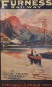 A 20th Century 'Furness Railway' poster 'The English Lakeland via Lakeside Station (Windermere)',