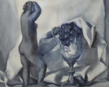 Jessie Alexander Dick (Scottish 1896-1976) Gouache 'Black Sculpture', a monochromatic still life