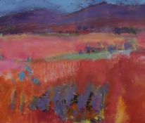 Amaryllis Johnston (British Contemporary) Oil on board, 'Copse', a vibrant landscape study, signed
