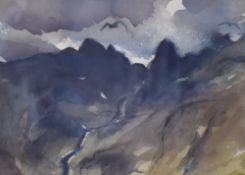 *Local Interest* Fiona Clucas (British Contemporary) Mixed media 'Cullin Tops', a Scottish