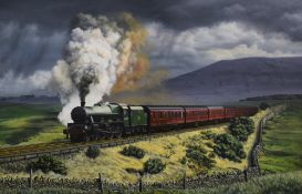 Stuart Marsh G.R.A (British Contemporary) Oil on canvas 'The Climb to Blea Moor', an accomplished