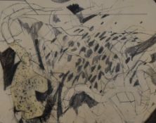 Attributed to Tony Roberts (British Contemporary) Charcoal, an abstract composition based on