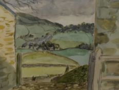 *Local Interest* Vivien John (British 1915-1994) Watercolour 'Farm Yard Scene', a Yorkshire