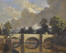 Eric Hesketh Hubbard (British 1892-1957) Oil on canvas 'Bridge at Richmond' a study of a stone
