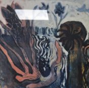 After Shelley Burgoyne (British 20th Century) Carborundum and Drypoint 'Cranesbill and Pondhydra',