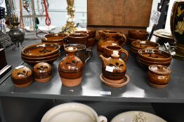 A quantity of late 20th-century Peter Dick (1936 - 2012) studio pottery for Coxwold Pottery,