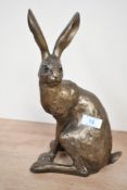 A contemporary Paul Jenkins cold cast bronze resin 'Howard Hare' sculpture, marked, 30cm in