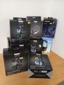 A job lot of nice sets of boxed headphones - old / new shop stock with good resale potential