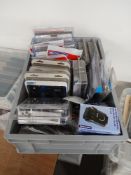 A box of various leads , cables , adaptors and more - new old shop stock , good resale potential