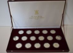 A 1981 Royal Mint Collection Of 16 Silver Proof Crowns Commemorating The Royal Wedding Of Prince