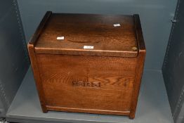 A fine early 20th-century oak coffer, incredibly well made, hand carved to read '1935' to the front,