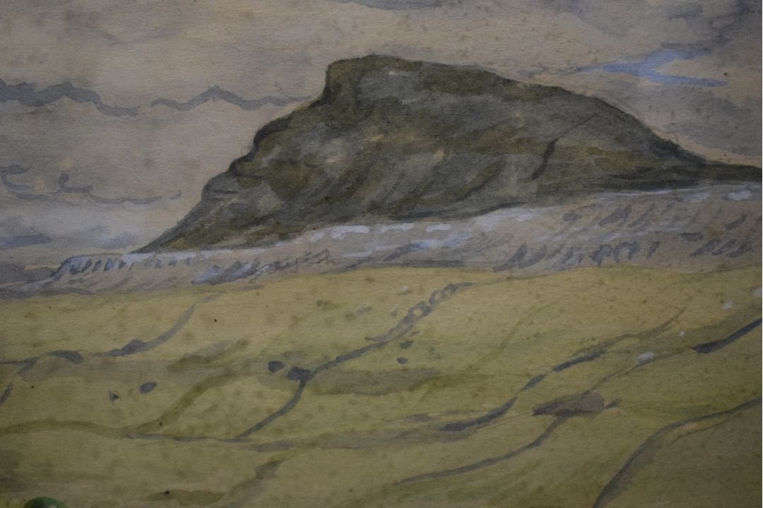 *Local Interest* Vivien John (British 1915-1994) Watercolour, untitled, landscape with scarr, signed - Image 3 of 5