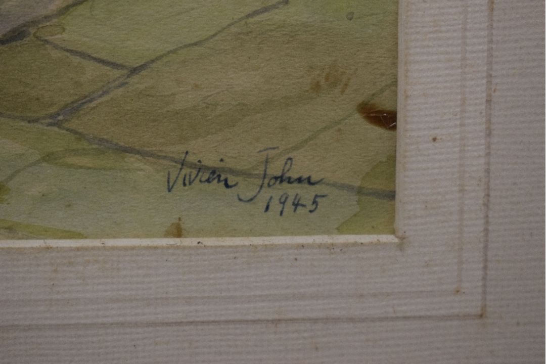 *Local Interest* Vivien John (British 1915-1994) Watercolour, untitled, landscape with scarr, signed - Image 4 of 5