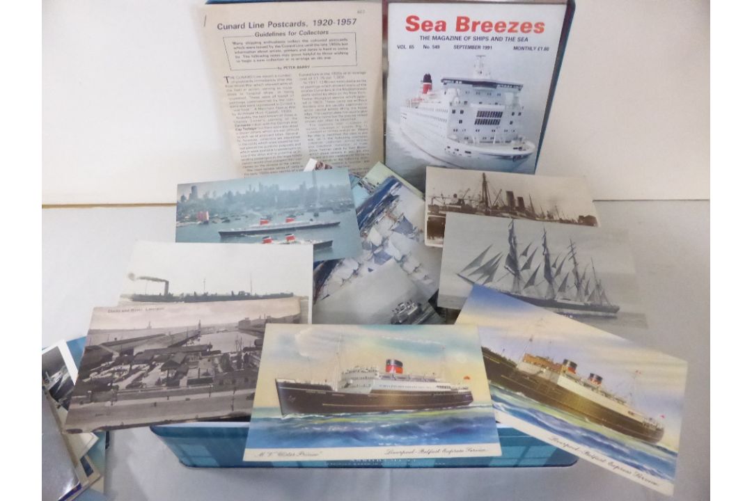 POSTCARDS SHIPPING, MERCHANT, MILTARY, CRUISE LINERS, WHITE STAR ETC Fascinating group of postcards, - Image 2 of 3