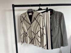 Assorted designer 1990s womenswear to include a 100% silk Emporio Armani jacket with cream and