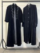 Two long velvet coats to include Asuncion Geralt Made in Madrid cape with ruffles and beaded
