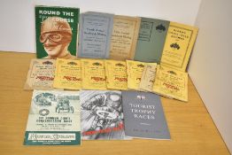 Motoring Ephemera. Motor-Cycle Racing Programmes. A small selection, majority 1920's, with