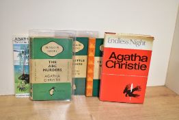 Penguin Books. Agatha Christie. Three titles. Ten Little N*ggers. 1958, 1st thus. Repaired spine;