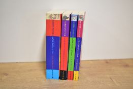 Children's Literature. Rowling, J. K. - Harry Potter. Books 1-4. Paperback. All reprints. Clean
