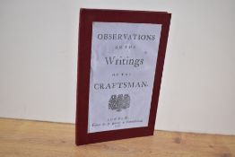 Antiquarian. Curio. Observations on the Writings of the Craftsman. London: Printed for F. Roberts,