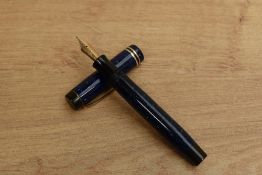 A Parker Junior streamlined button fill fountain pen in Lapis Lazuli with two cap bands having