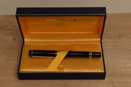 A Waterman Le Man 200 cartridge converter fill fountain pen in Black having Waterman Ideal Paris 18K