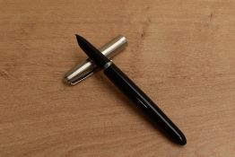 A Parker 21 MKI Special aerometric fill fountain pen in Black with Lustraloy cap having inverted