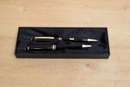 A boxed Montblanc Meisterstuck 146 Ballpoint Pen and pencil in Black