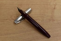 A Sheaffer Pens For Men Touchdown Snorkel fill fountain pen in Burgundy with steel cap