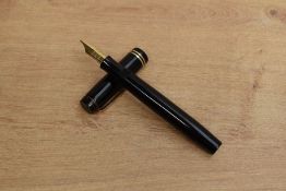 A Parker Duofold Senior button fill fountain pen with two cap bands having Parker Duofold Pen Canada