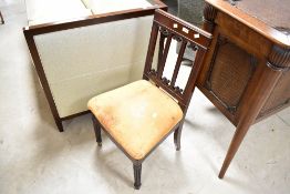 A 19th Century Regency mahogany dining chair having overstuffed seat