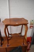 A late Victorian mahogany occasional table having shaped top and undertier, approx. 63 x 40cm
