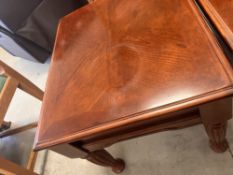 A pair of modern square coffee tables