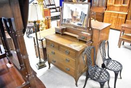 A late Victorian mahogany dressing table, width approx. 92cm