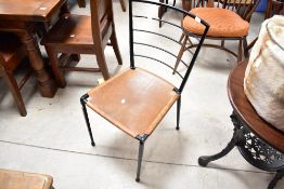 A vintage ladderax (by Robert Heal) chair having leather seat