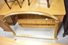 A reproduciton gilt frame overmantel mirror, approx. width 123cm