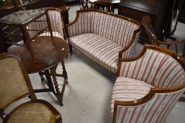 An Edwardian Regency revival three piece lounge suite