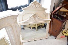 A reproduction over mantel mirror and a similar single head board (with fitting for divan bed)