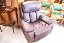 A modern manual recliner chair, with electric massage function , missing power supply