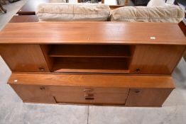 A vintage teak Avalon (similar to Ladderax) sideboard unit and supports, width approx. 163cm