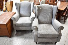 A pair of modern NEXT wingback armchairs