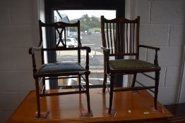 Two Edwardian Childrens armchairs