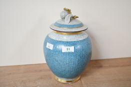 A mid 20th-century Thorkild Olsen (1890-1973) for Royal Copenhagen porcelain lidded jar, of urn-form