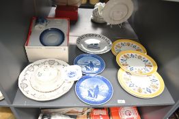 A selection of vintage ceramic plates, to feature five Egersund of Norway yellow plates and more,